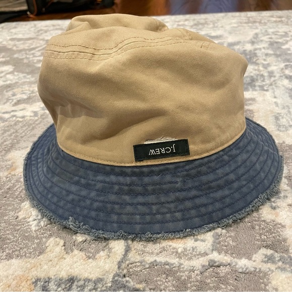 Vintage Navy Bucket Hat with Striped Band - Picture 2 of 4